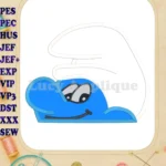Smurf Head Applique Embroidery Design - Instant Download