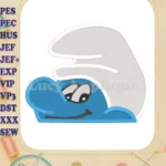 Smurf Head Fill Machine Embroidery Design - Instant Download