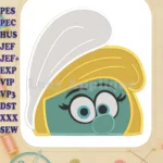 Smurfette Head Fill Machine Embroidery Design - Instant Download