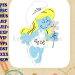 Smurfette The Smurfs Applique Design 01 - Instant Download