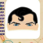 Superman Head Applique Embroidery Design - Instant Download