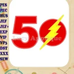 The Flash Birthday Number 5 Applique Design - Instant Download