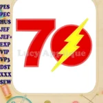 The Flash Birthday Number 7 Applique Design - Instant Download