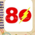The Flash Birthday Number 8 Applique Design - Instant Download