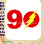 The Flash Birthday Number 9 Applique Design - Instant Download