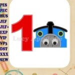 Thomas the Train Birthday Number 1 Applique Design - Instant Download