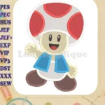 Toad Super Mario Fill Machine Embroidery Design - Instant Download