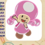 Toadette Super Mario Fill Machine Embroidery Design - Instant Download