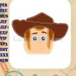 Toy Story Sheriff Woody Head Applique Embroidery Design - Instant Download