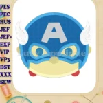 Tsum Tsum Captain America Applique Embroidery Design - Instant Download