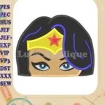 Wonder Woman Head Fill Machine Embroidery Design - Instant Download