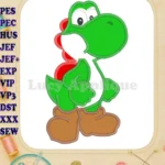 Yoshi Super Mario Applique Embroidery Design - Instant Download