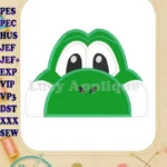 Yoshi Super Mario Head Applique Embroidery Design - Instant Download