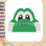 Yoshi Super Mario Head Fill Machine Embroidery Design 2 - Instant Download