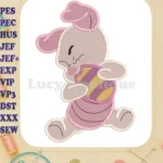 Baby Piglet Fill Embroidery Design 01 - Instant Download