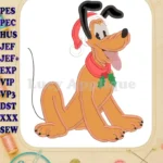 Classic Pluto Christmas Applique Design - Instant Download