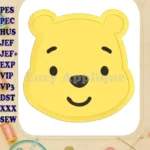 Disney Cuties Pooh Smile Face Applique Embroidery Design - Instant Download