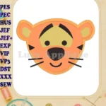 Disney Cuties Tigger Face Applique Embroidery Design - Instant Download