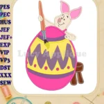 Easter Piglet Winnie the Pooh Applique Design - Instant Download