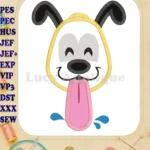 Emoji Happy Pluto Disney Applique 01 Embroidery Design - Instant Download