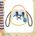 Emoji Pluto Crying Disney Applique Embroidery Design - Instant Download