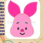 Head Piglet Winnie the Pooh Applique Embroidery Design - Instant Download