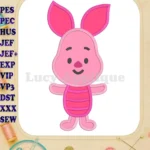 Piglet Winnie the Pooh Applique Embroidery Design - Instant Download