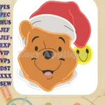 Santa Winnie the Pooh Fill Embroidery Design - Instant Download