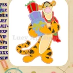 Tigger Christmas Presents Winnie the Pooh Applique Design - Instant Download
