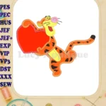 Tigger Winnie the Pooh With Heart Applique Design 01 - Instant Download