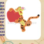 Tigger Winnie the Pooh With Heart Fill Embroidery Design 01 - Instant Download