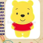 Winnie the Pooh Applique Embroidery Design 1 - Instant Download