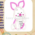 Winnie the Pooh Piglet 02 Applique Embroidery Design - Instant Download