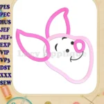 Winnie the Pooh Piglet 04 Applique Embroidery Design - Instant Download