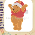 Winnie the Pooh Santa Fill Embroidery Design - Instant Download