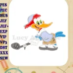Woody Woodpecker Playing Golf Applique Design - Instant Download