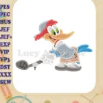 Woody Woodpecker Playing Golf Fill Embroidery Design - Instant Download