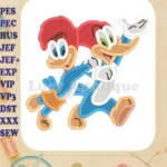 Woody Woodpecker With Winnie Woodpecker Fill Embroidery Design 01 - Instant Download