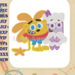 Playful Garden Cartoon Friends Fill Embroidery Designs for Children - Instant Download