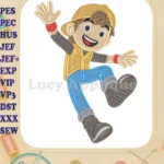 BoBoiBoy Happy Jumping Fill Embroidery Designs for Children's Apparel - Instant Download