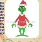 Dr Seuss Grinch in Santa Suit Fill Embroidery Designs - Instant Download
