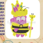 Greatest Thing Ever Pink Queen Bee Fill Embroidery Designs - Instant Download