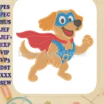 Charlie the Wonderdog Superhero Fill Embroidery Designs for Kids - Instant Download