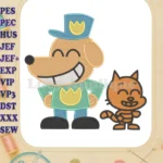 Dog Man and Li'l Petey Fill Embroidery Designs - Instant Download