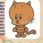 Adorable Dog Man Petey the Cat cartoon fill embroidery designs - Instant Download