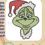 Dr Seuss Grinch Christmas Santa Hat Fill Embroidery Designs - Instant Download