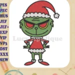 Dr Seuss Grinch in Santa Suit Fill Embroidery Designs - Instant Download