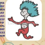Dr Seuss Thing 1 Running Pose Fill Embroidery Designs - Instant Download