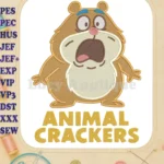 Animal Crackers Surprised Brown Hamster Character Fill Embroidery Designs - Instant Download