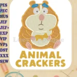 Animal Crackers Hamster Holding Animal Cracker Fill Embroidery Designs - Instant Download